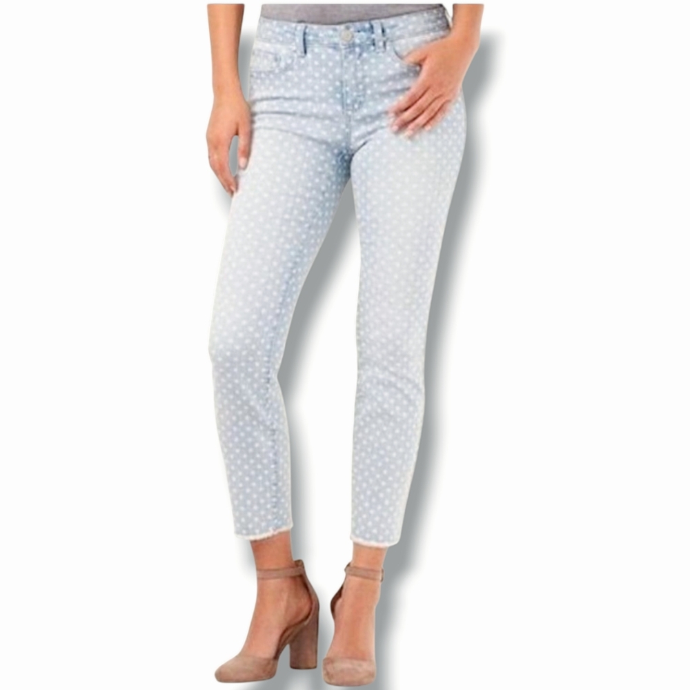 LC Lauren Conrad Feel Good Mid-rise Polka Dot Cropped Jeans, Size 14